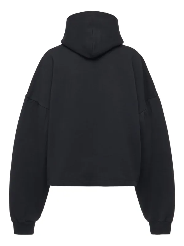 Balenciaga logo-plaque Cotton Hoodie | Black | FARFETCH RO