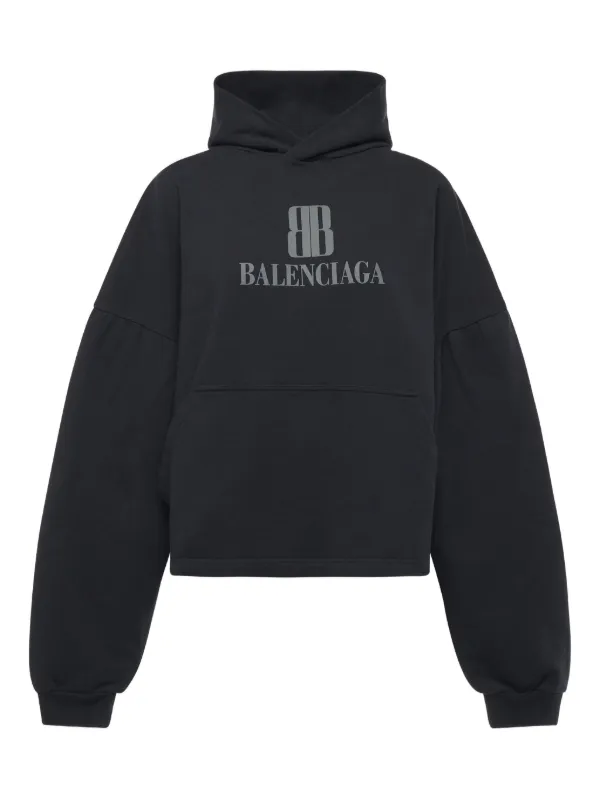 Balenciaga ロゴプレート パーカー | ブラック | FARFETCH JP