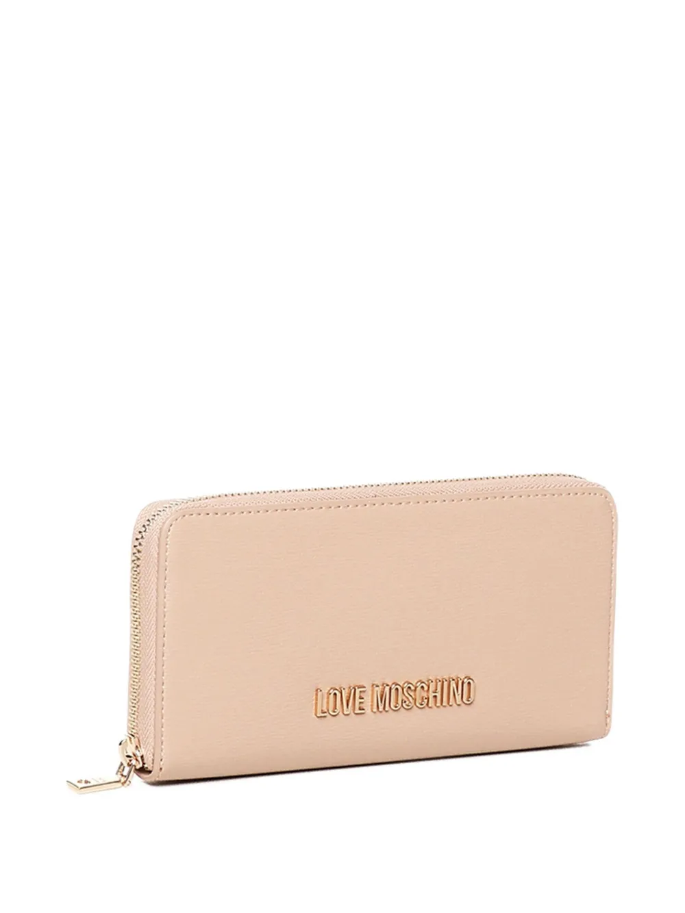 Love Moschino logo-plaque zip-around wallet Beige
