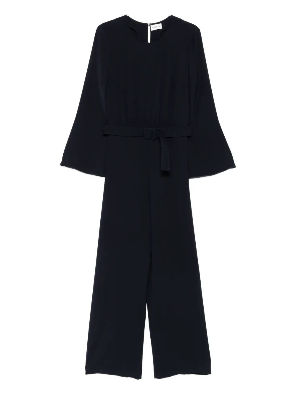 P.a.r.o.s.h Belted Bell-sleeve Jumpsuit In Blue