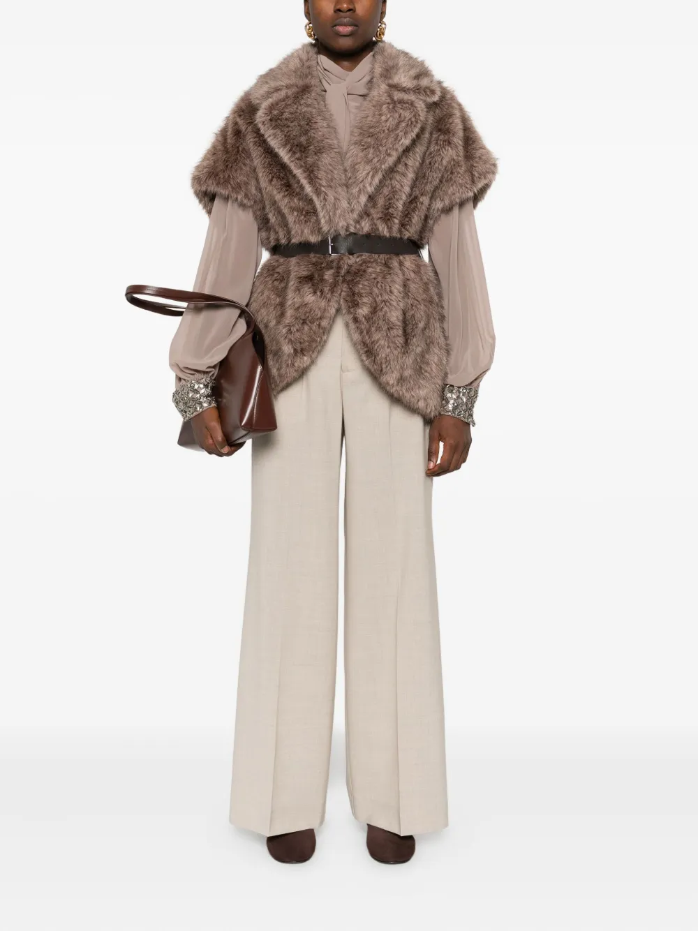 P.A.R.O.S.H. ceintuur gilet Bruin