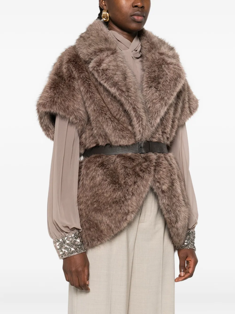 P.A.R.O.S.H. ceintuur gilet Bruin