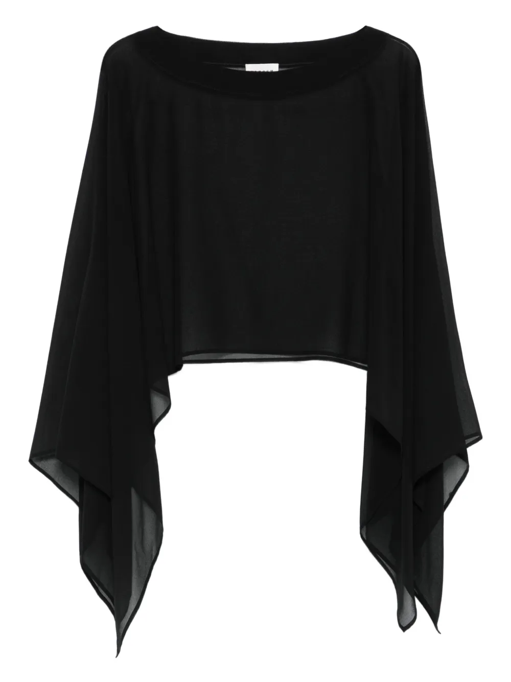 P.a.r.o.s.h Boat-neck Cape Jacket In Black