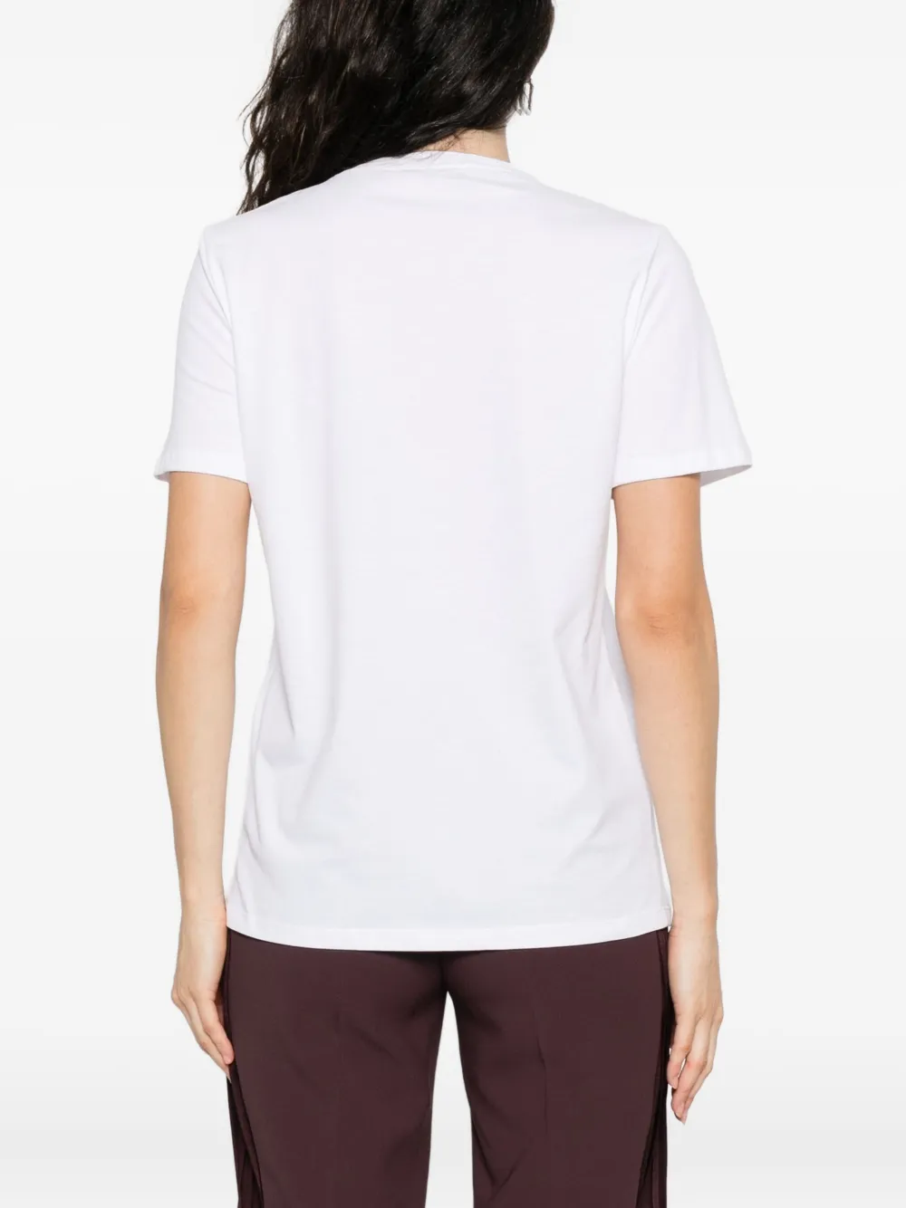 Elisabetta Franchi chain-embellished cotton T-shirt Wit
