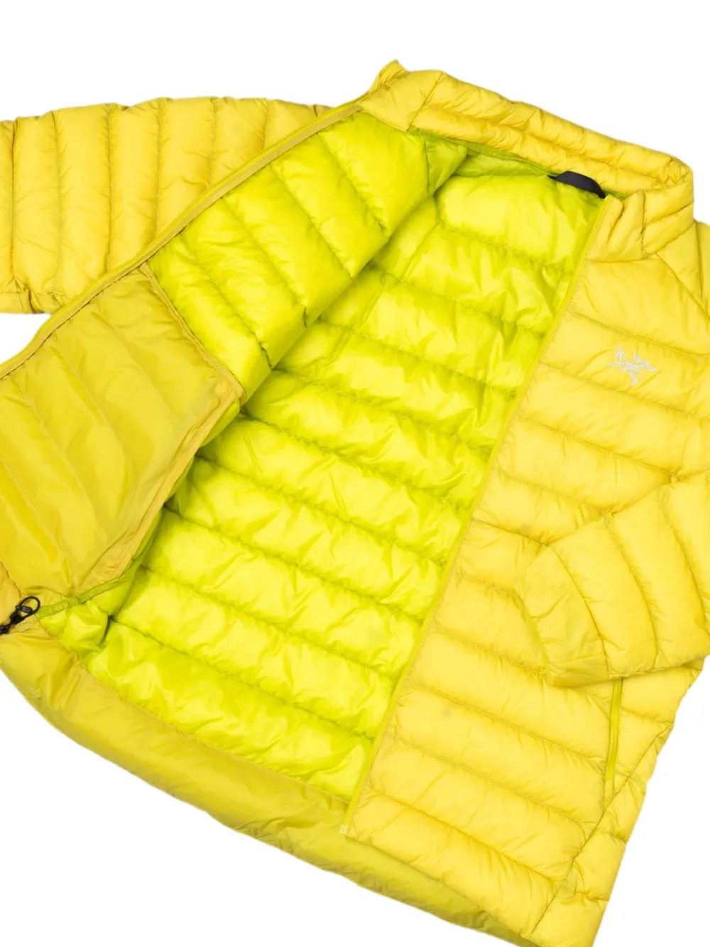 Arc'teryx Cerium donsjack met capuchon Geel