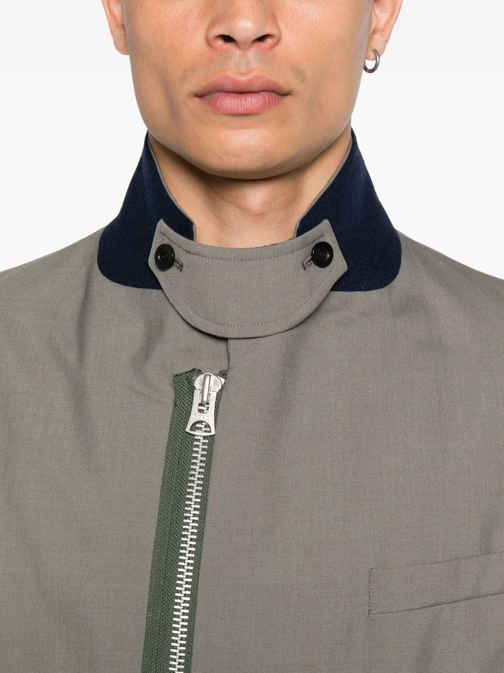 sacai Jack met vlakken en rits Groen