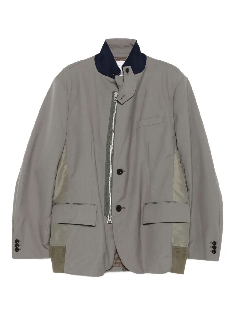 Sacai Jack met vlakken en rits Groen
