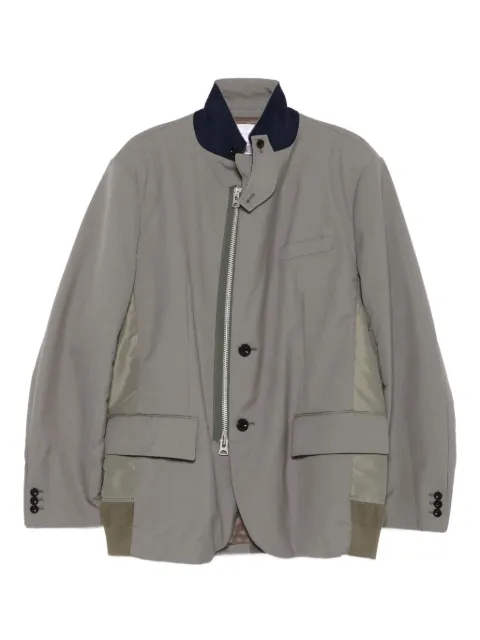 sacai panelled zip-front jacket