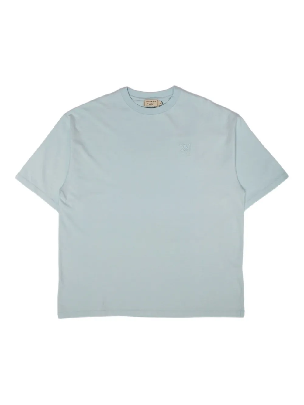 Maison Kitsuné logo-embroidered T-shirt Blauw
