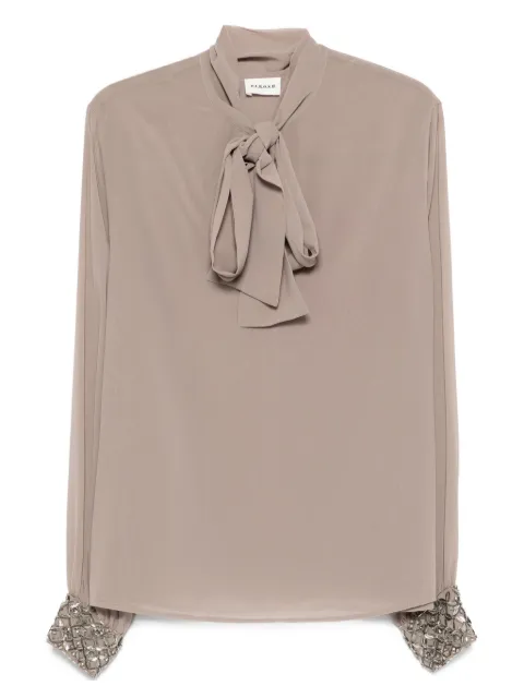 P.A.R.O.S.H. embellished-cuffs bow-neck blouse