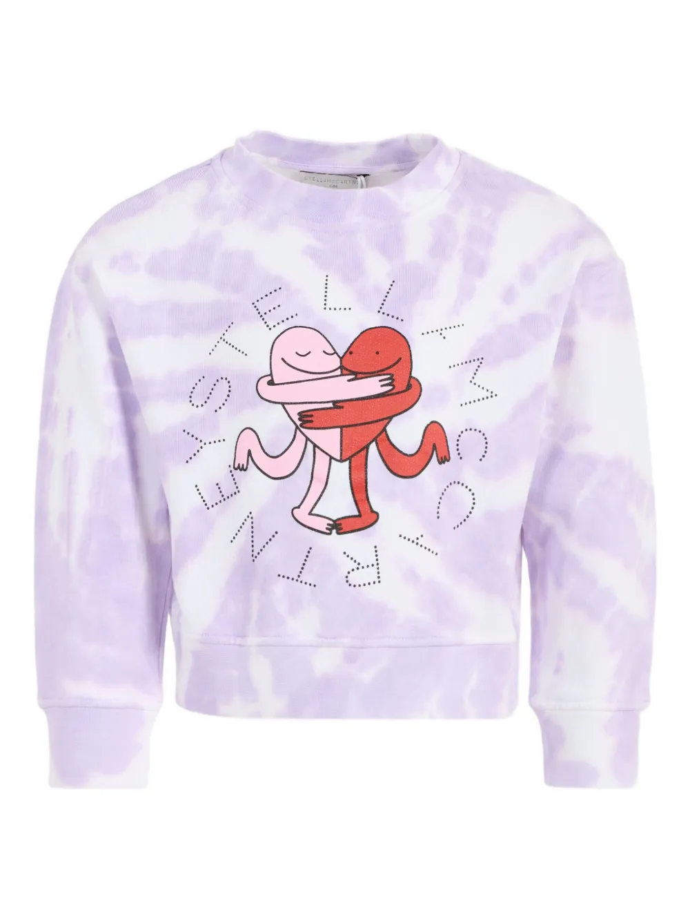 Stella McCartney Kids Sweater met tie-dye hartenprint Paars