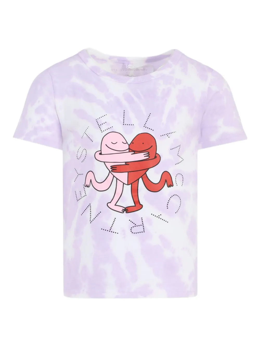 Stella McCartney Kids heart-print tie-dye T-shirt Paars