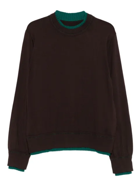 sacai contrast-trim crew-neck sweater
