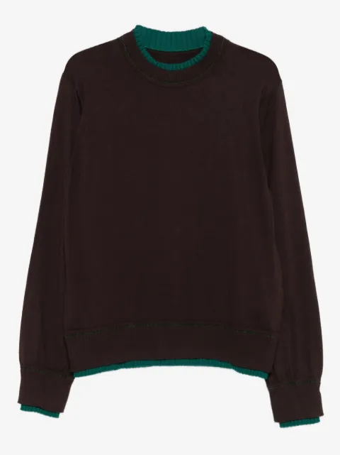 sacai contrast-trim crew-neck sweater