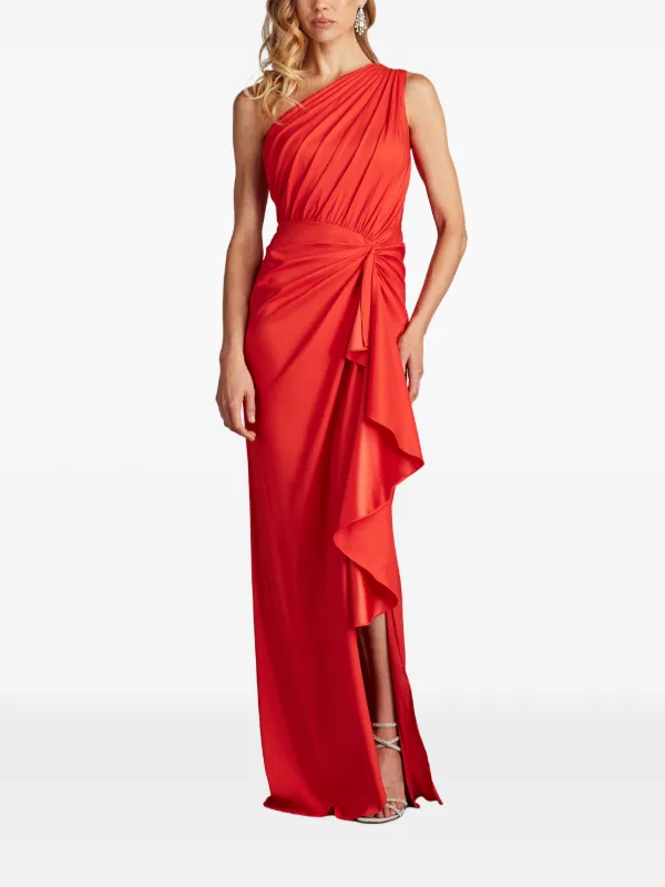 Tadashi Shoji one-shoulder Ruffled Dress | Red | FARFETCH