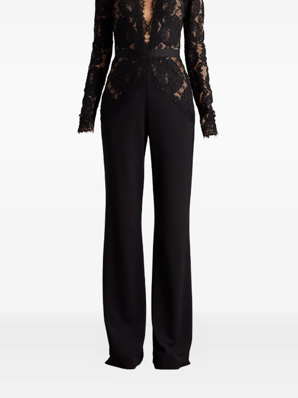 完売正規品 SHEER JACQUARD TAILORED ROMPERS Love To Like Sheer Lace Jumpsuit - Black | Fashion Nova