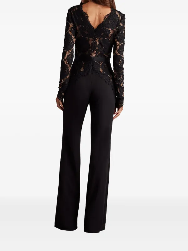 Jami☆ページ Tadashi Shoji lace-panelled Jumpsuit | Black | FARFETCH
