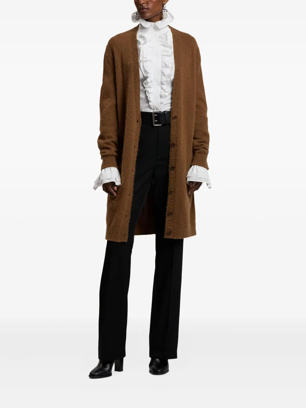Ralph Lauren Collection Vest met lange mouwen en geborsteld effect Bruin