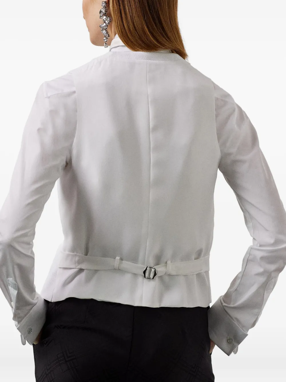 Ralph Lauren Collection Piqué gilet met sjaalkraag Wit