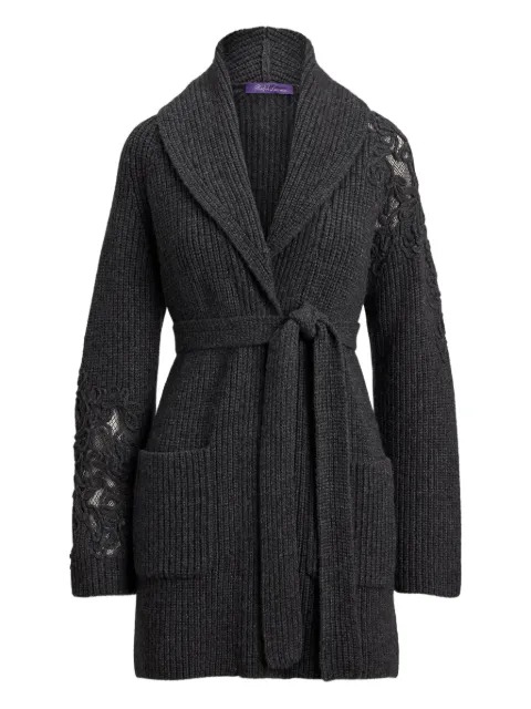 Ralph Lauren Collection lace-insert belted cardigan