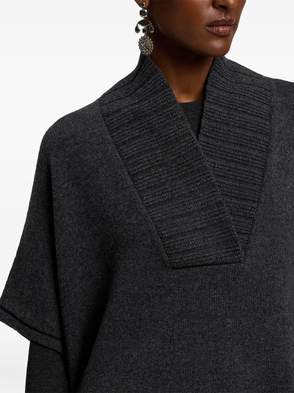 Ralph Lauren Collection Stretch-kasjmier trui met V-hals Grijs