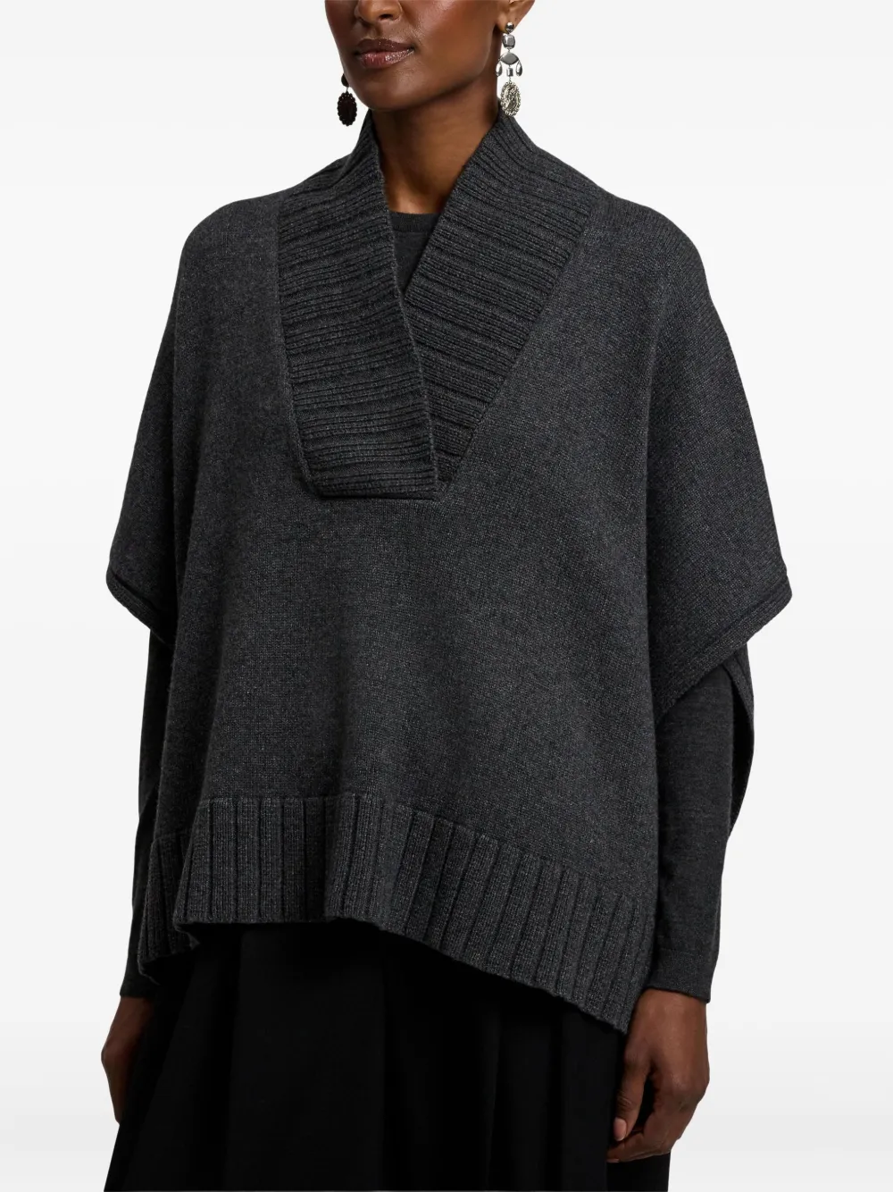 Ralph Lauren Collection Stretch-kasjmier trui met V-hals Grijs