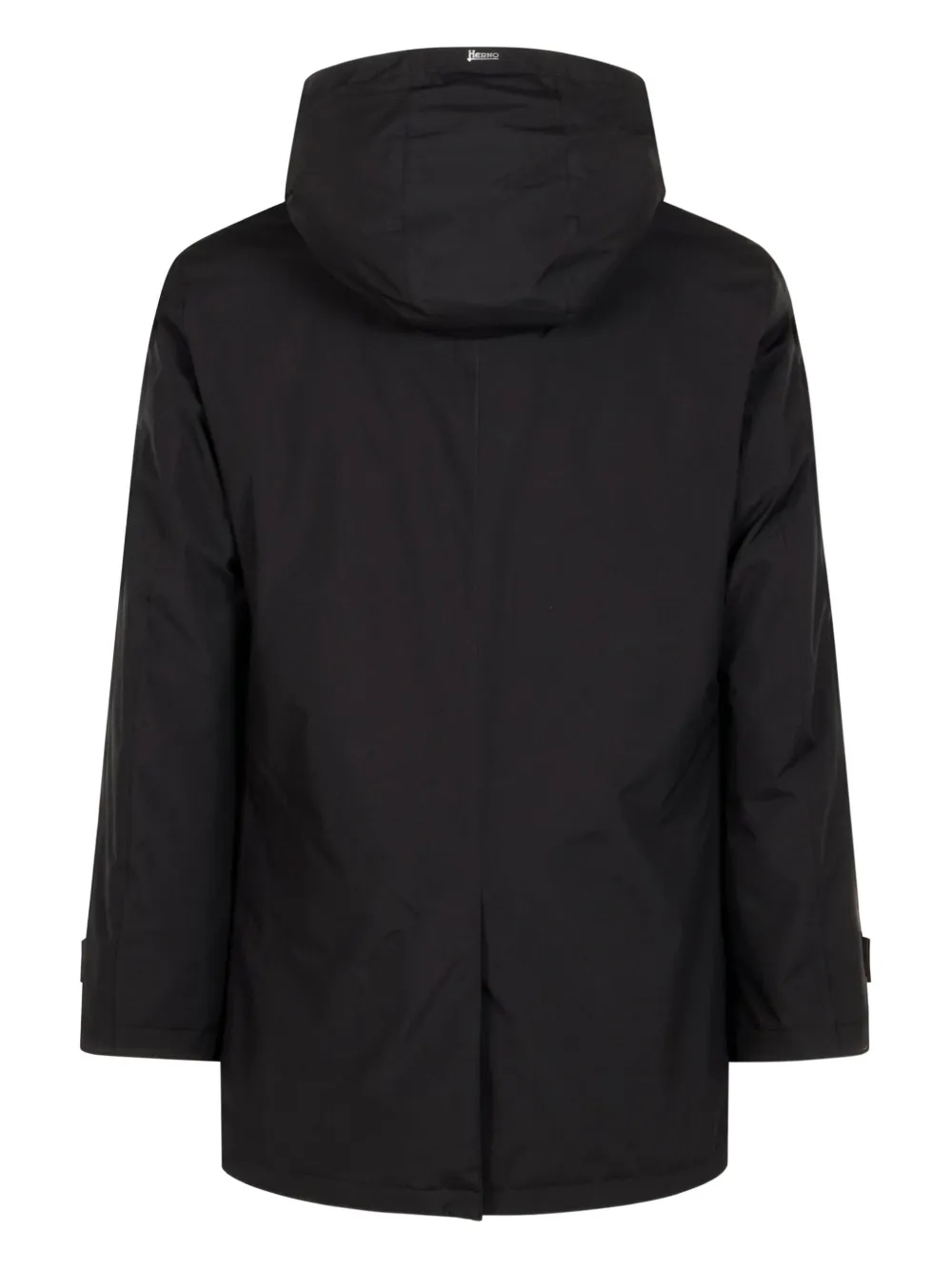 Herno concelaled front hooded jacket Zwart