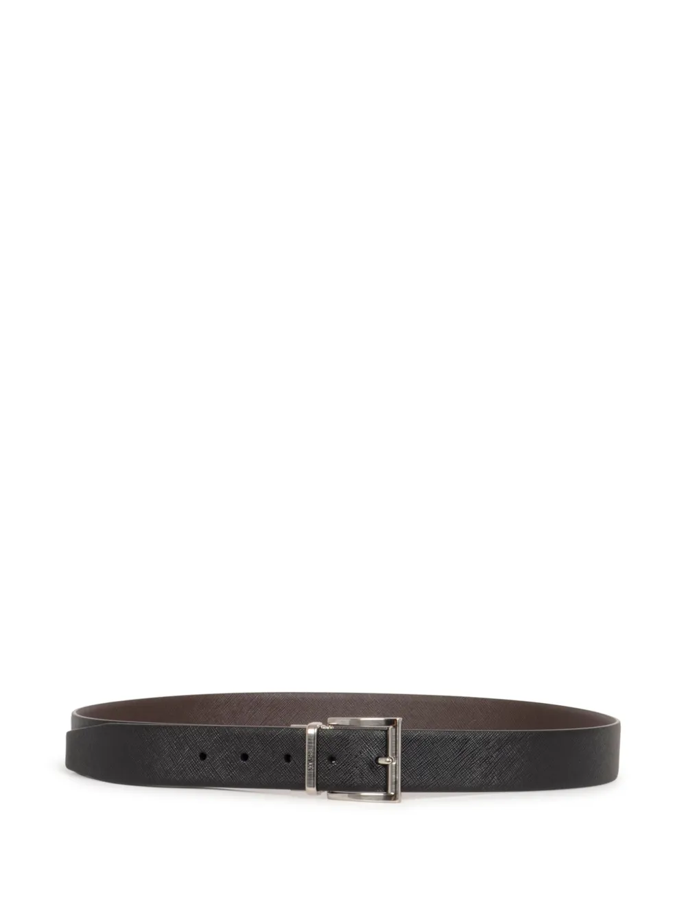 Prada Leather Reversible Belt In Black
