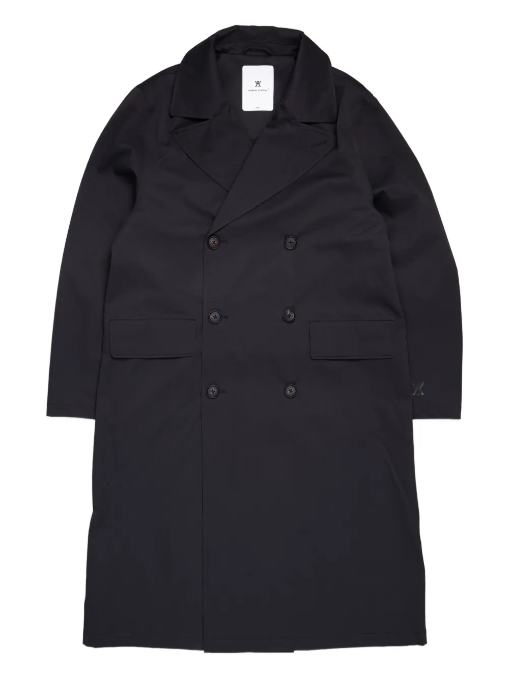 double-breasted lapel-collar coat