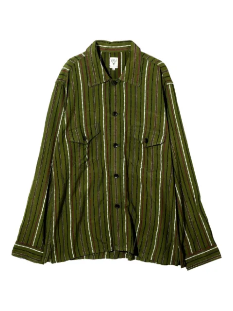 SOUTH2 WEST8 striped pocket shirt