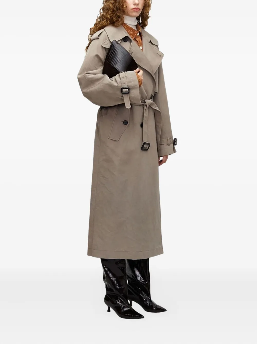 UMBER POSTPAST Trenchcoat met ceintuur Beige