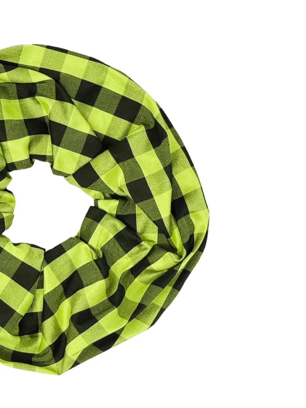 CoA NYC Zijden scrunchie met gingham ruit Groen