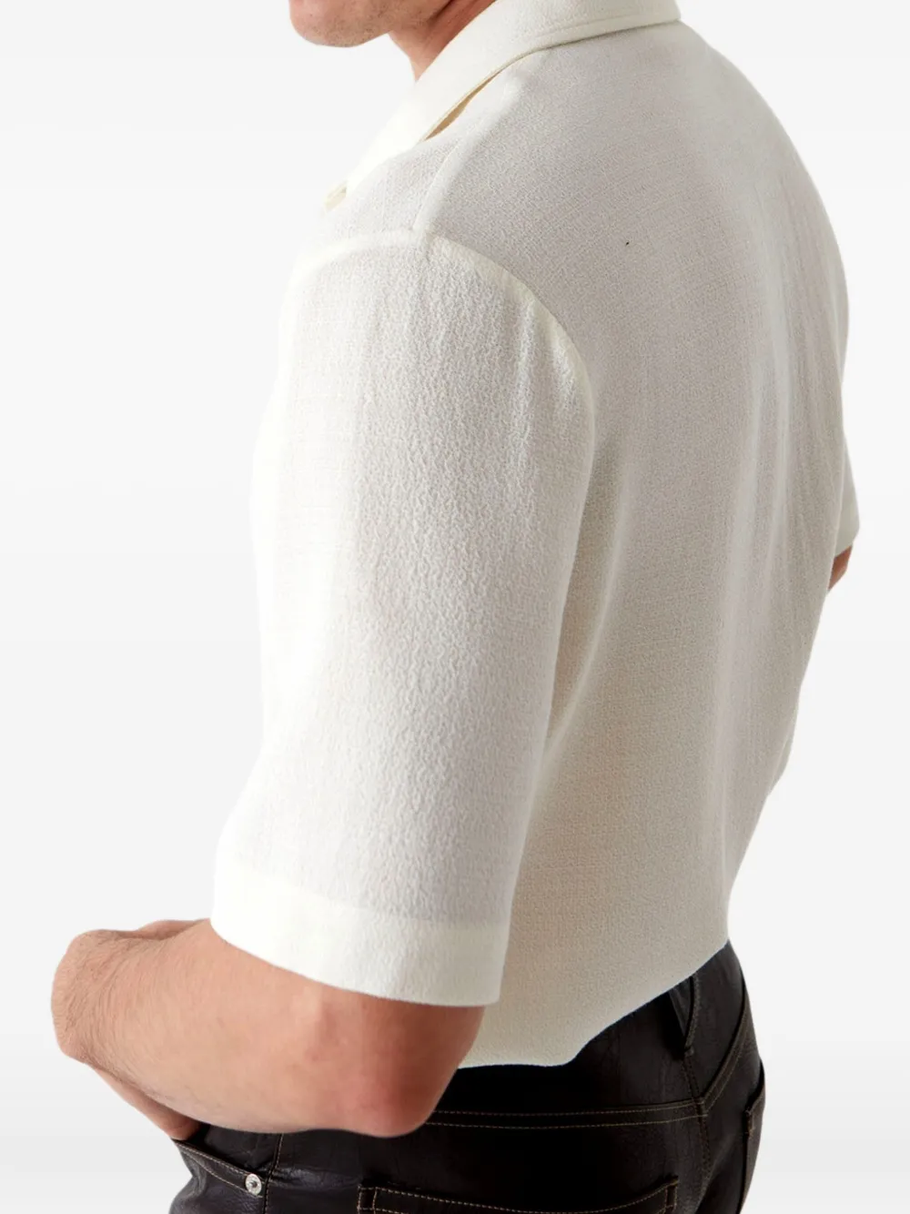  Séfr Mael Textured Short-sleeve Shirt - White 