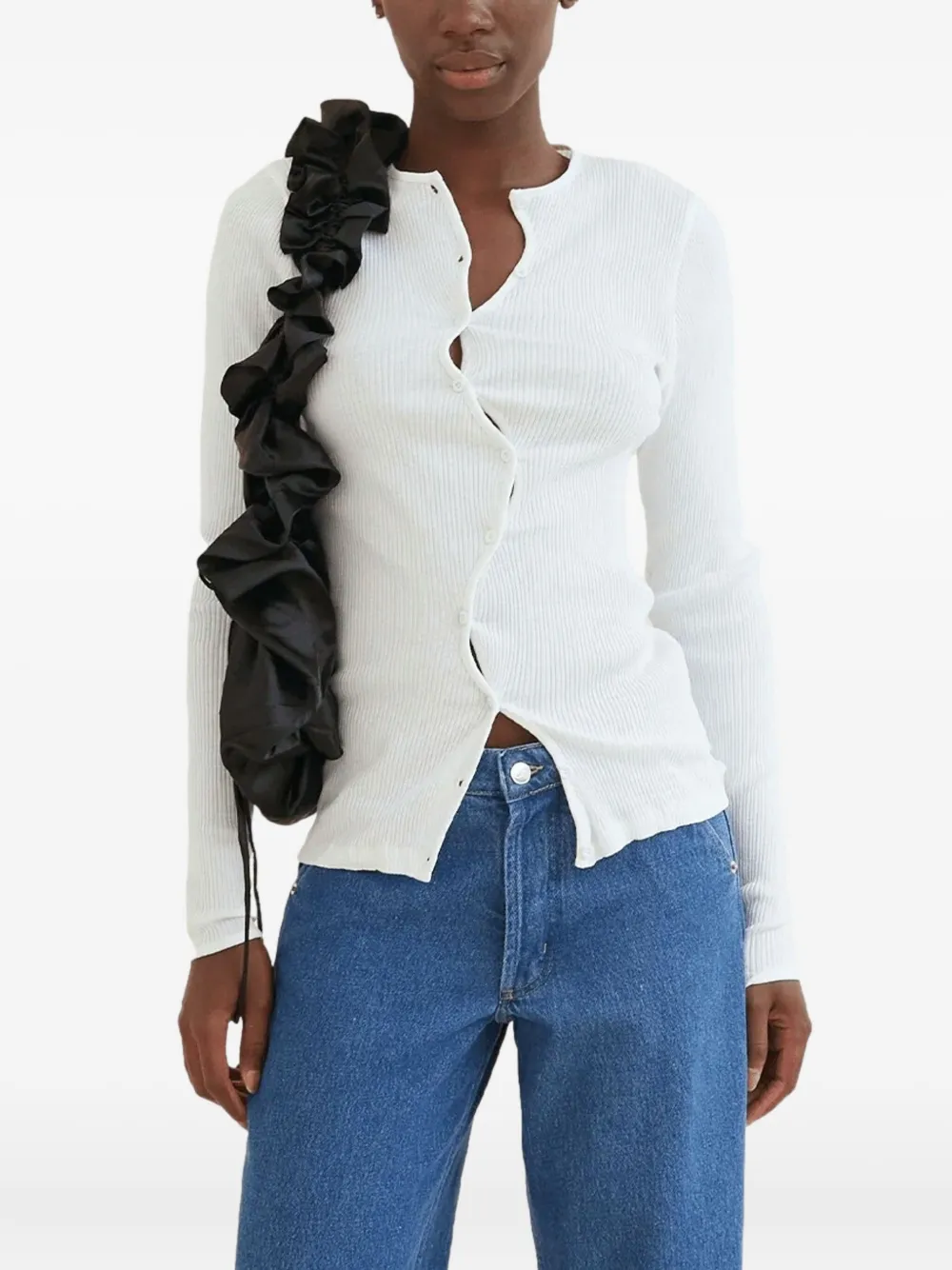 OpéraSPORT Shirley ruffled shoulder bag | Black | Image 1
