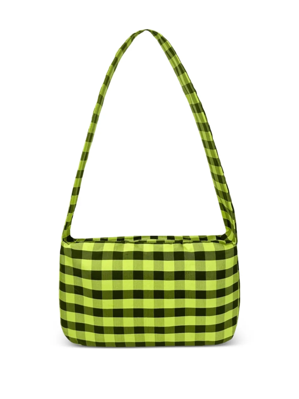 gingham-check shoulder bag