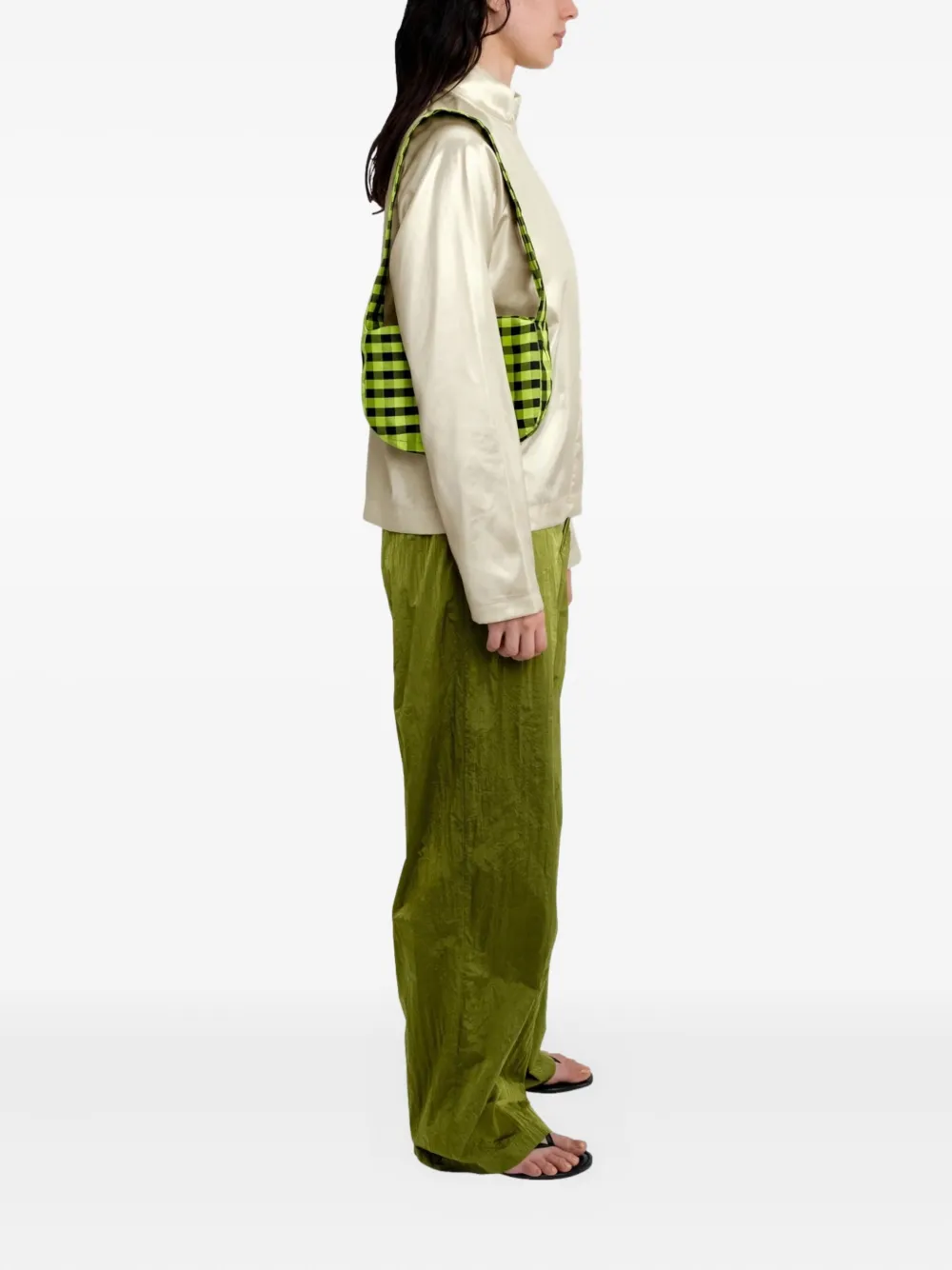 CoA NYC Schoudertas met gingham ruit - Groen