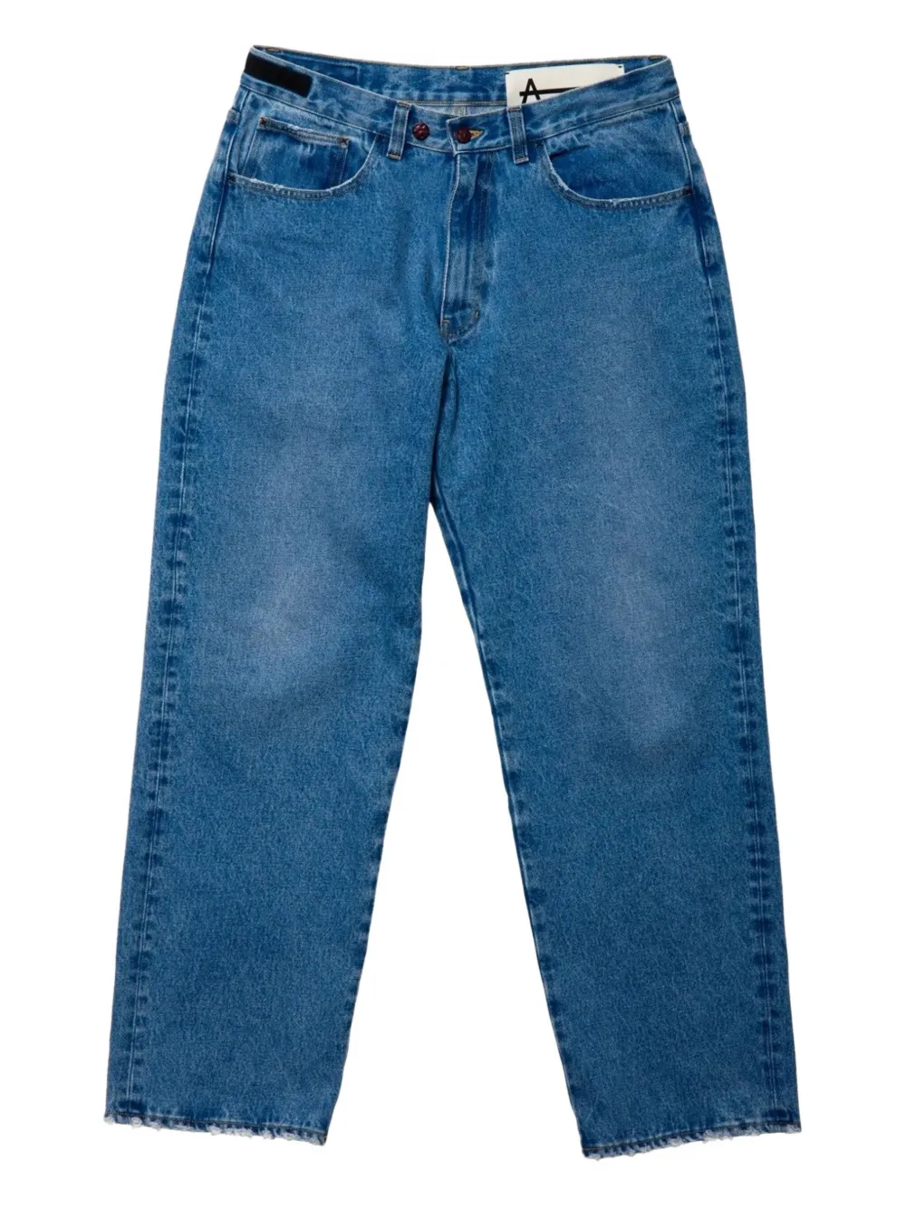 Adnym Awi 211 Frayed-hem Loose-fit Jeans In Blue