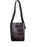 UMBER POSTPAST Book pleated leather shoulder bag - Brown