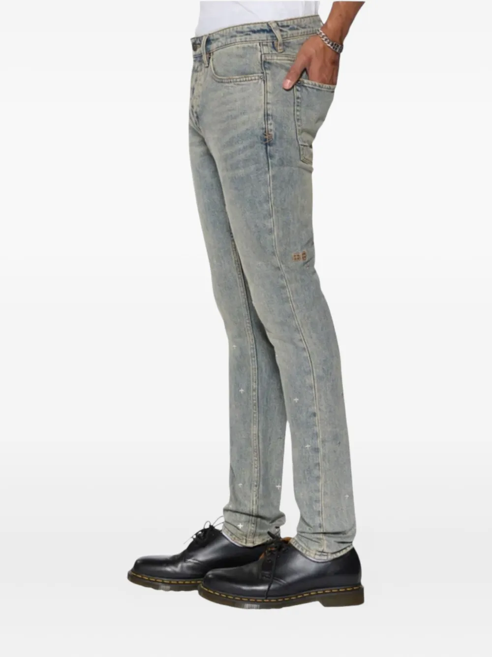 Ksubi Van Winkle Stagelight Metalik katoenen jeans Blauw
