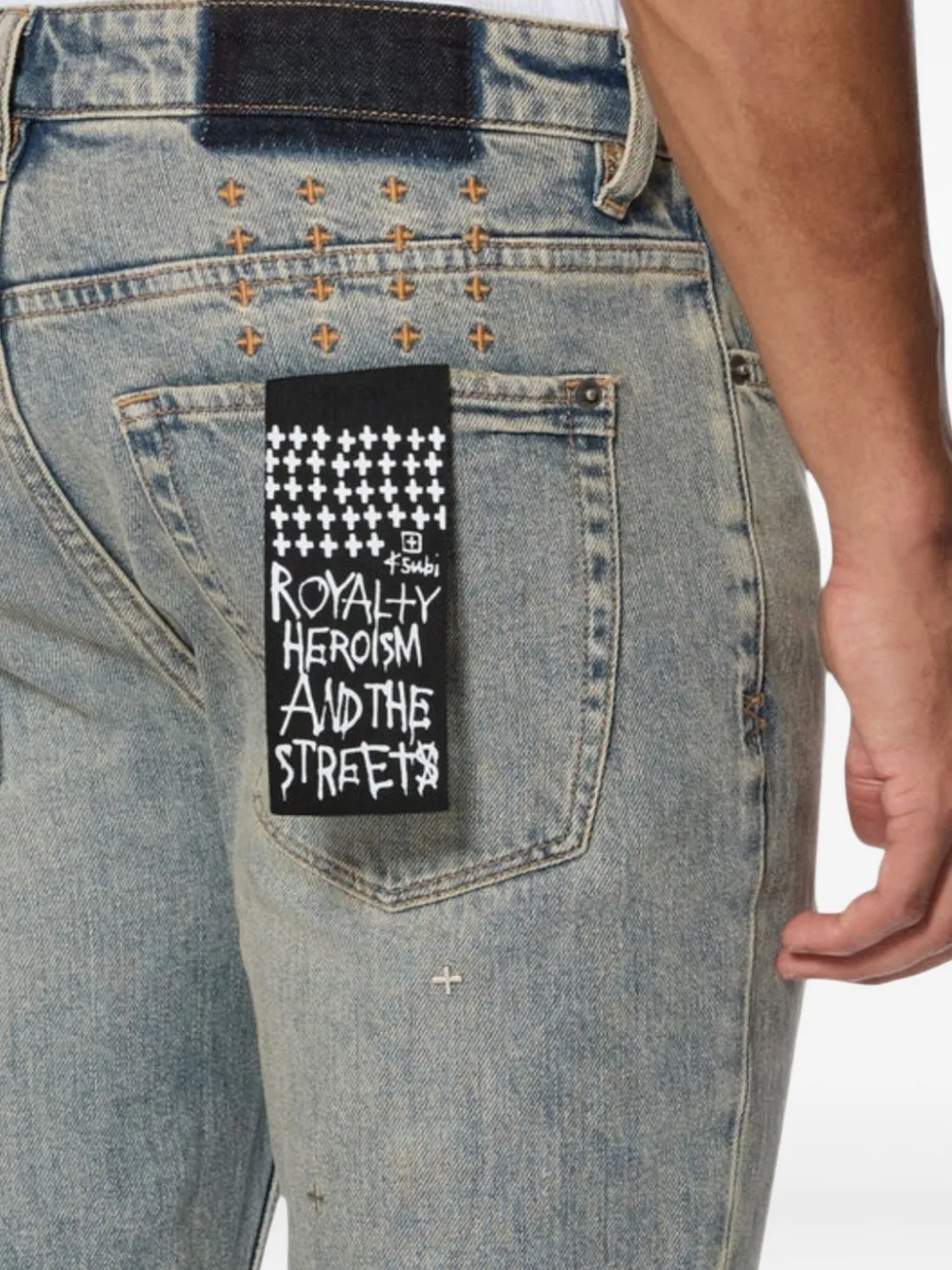 Ksubi Van Winkle Stagelight Metalik katoenen jeans Blauw