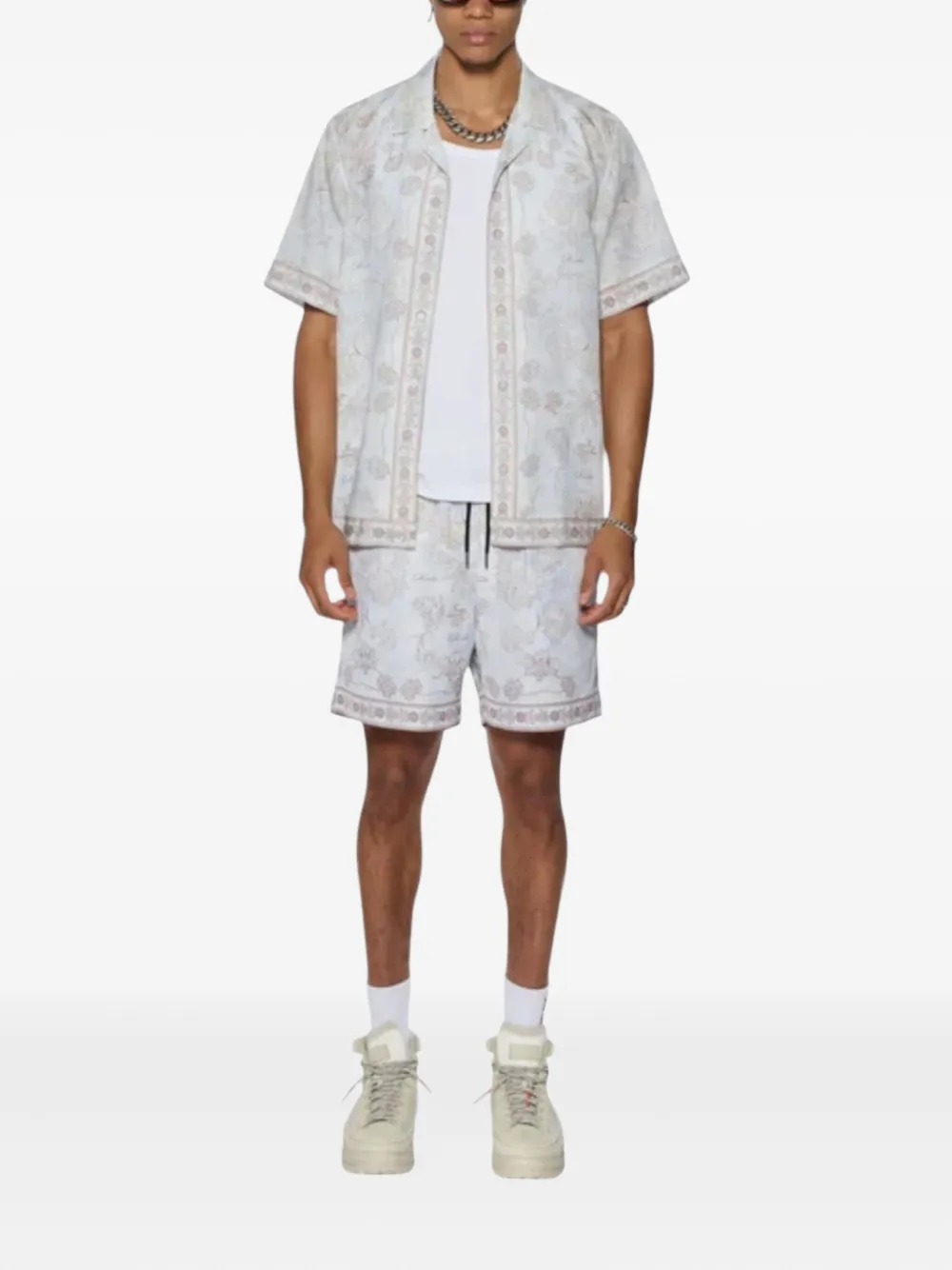 Ksubi Eternity zwembroek met elastische taille en bloemenprint Blauw