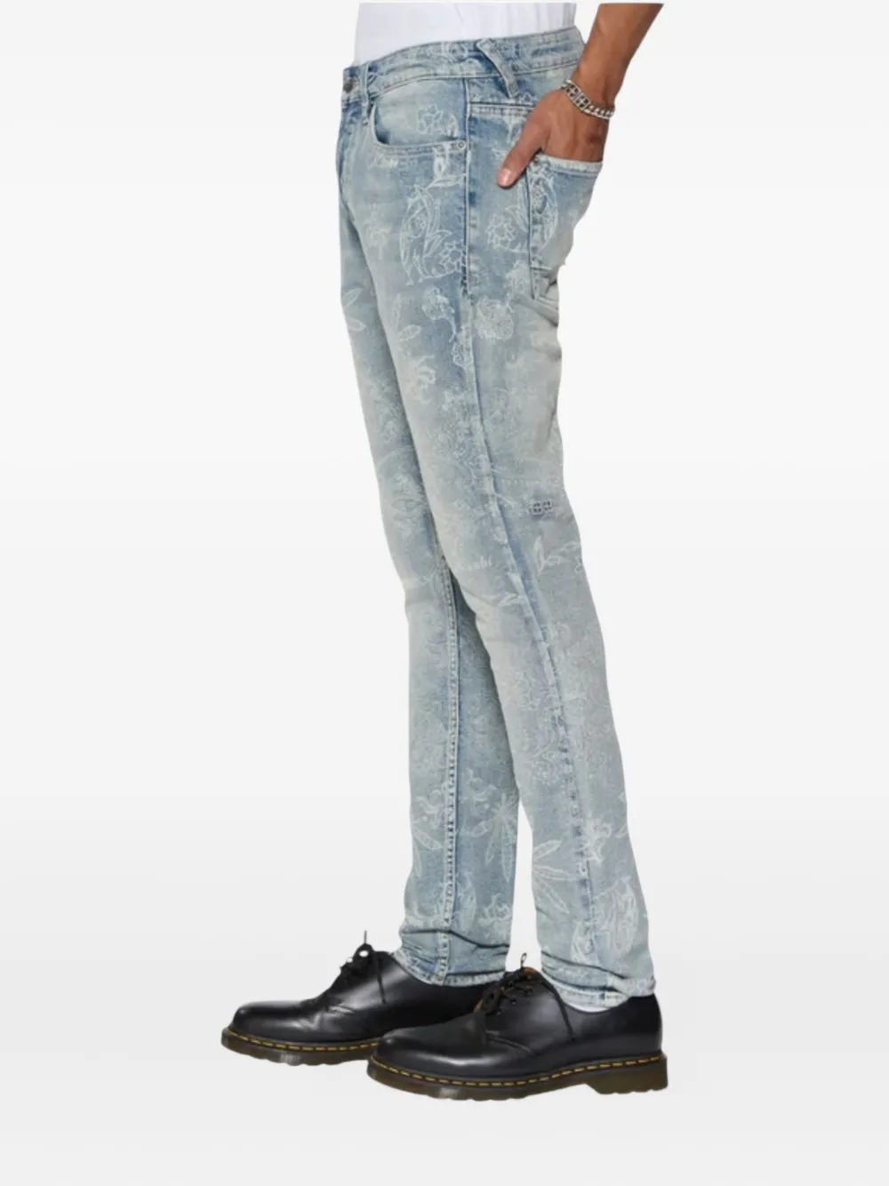 Ksubi Van Winkle floral-jacquard jeans Blauw