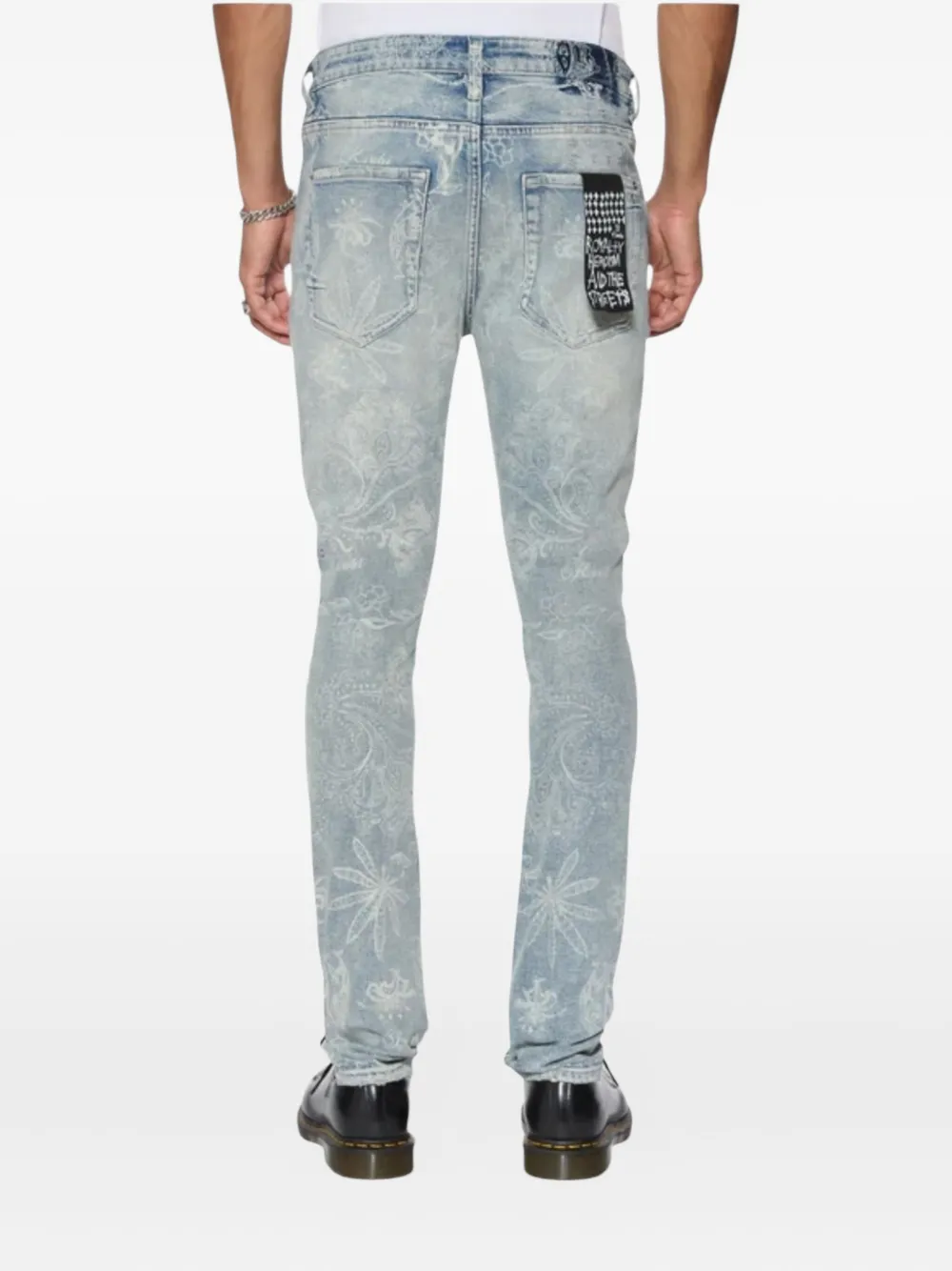 Ksubi Van Winkle floral-jacquard jeans Blauw