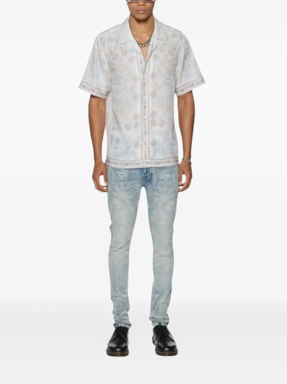 Ksubi Van Winkle floral-jacquard jeans Blauw