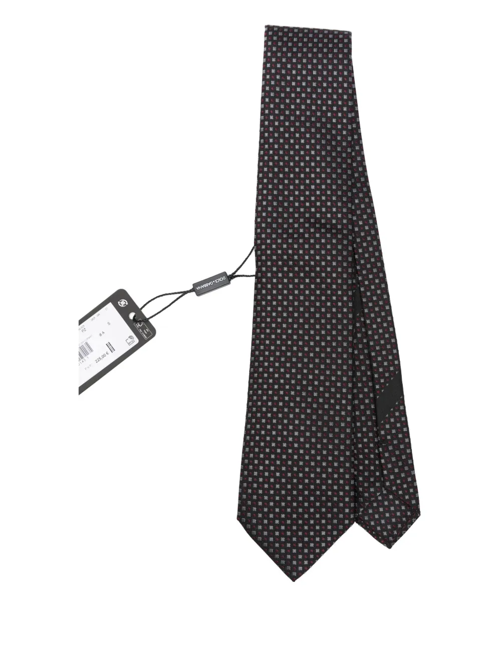Dolce & Gabbana Zijden stropdas met geometrisch patroon Zwart