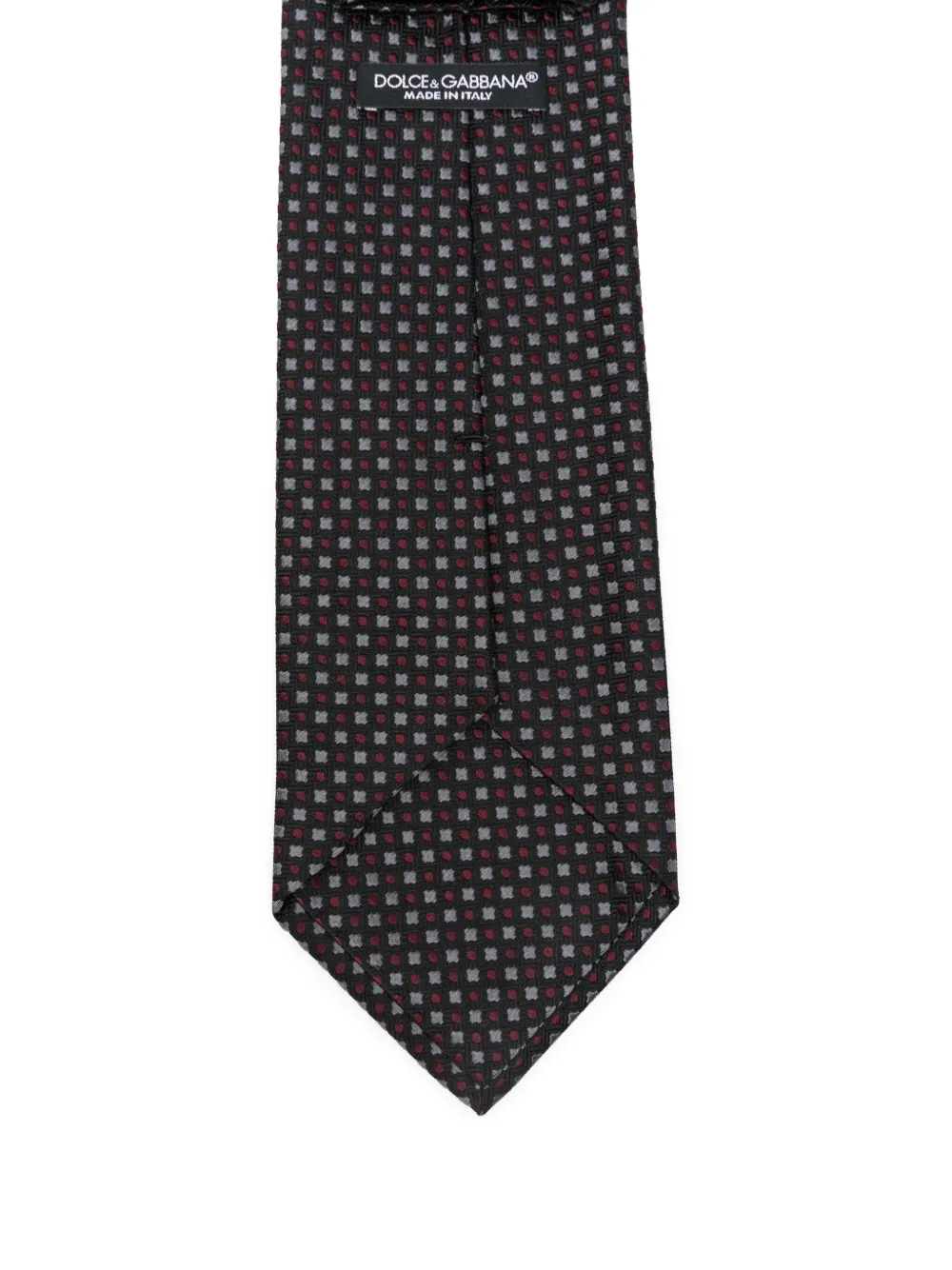 Dolce & Gabbana Zijden stropdas met geometrisch patroon Zwart