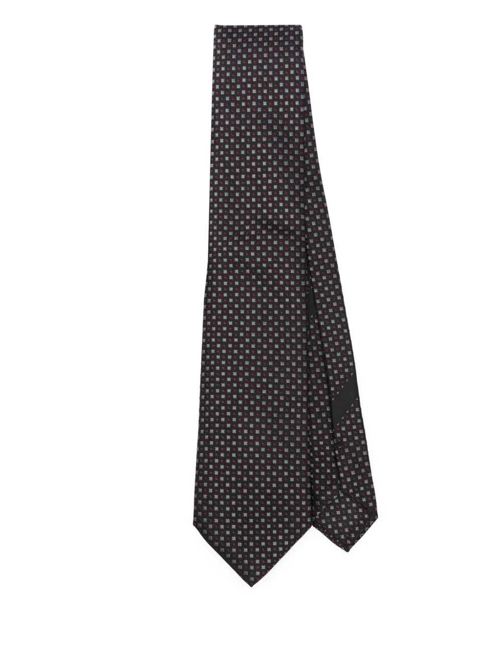 Dolce & Gabbana Zijden stropdas met geometrisch patroon Zwart