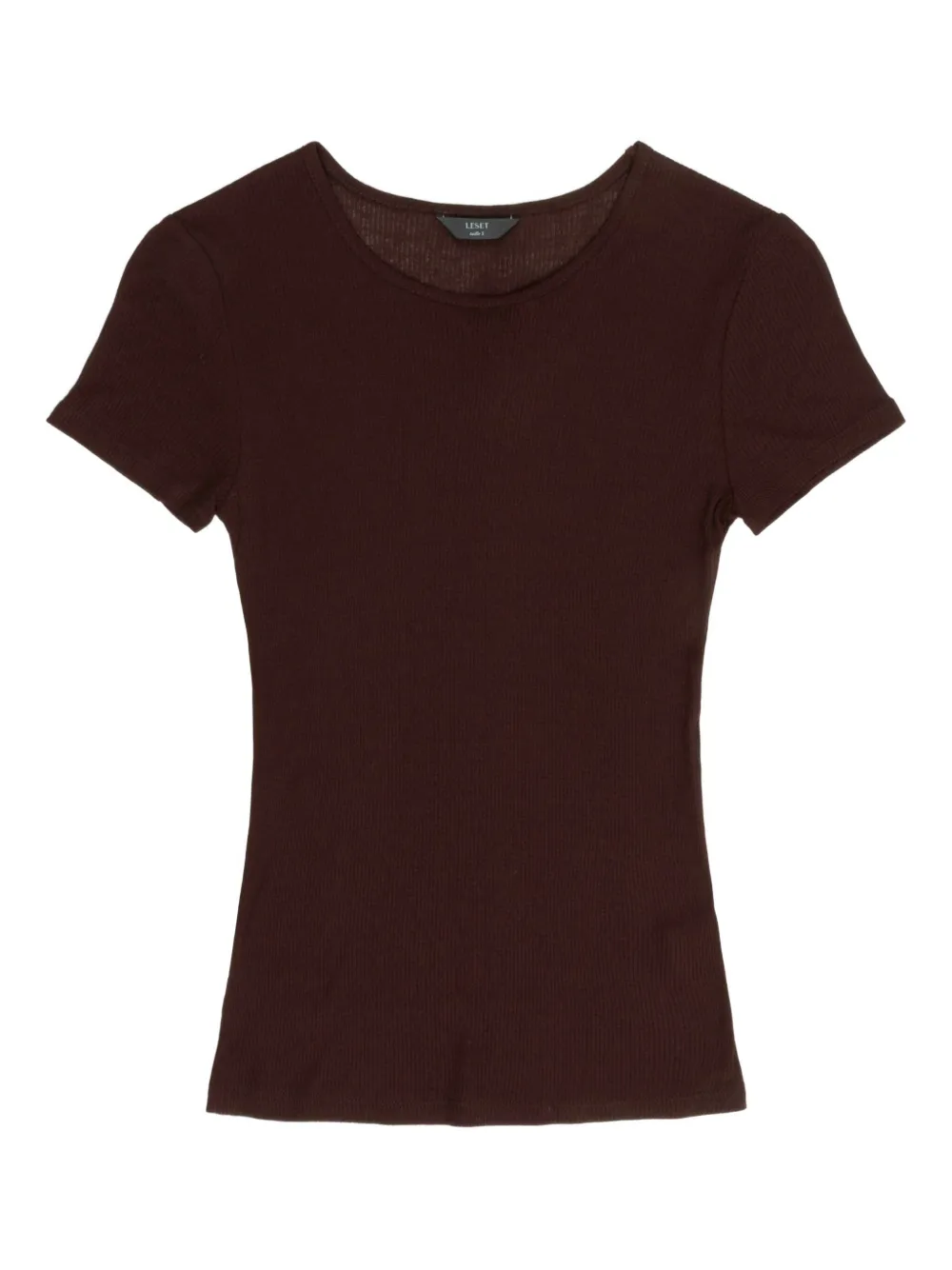 LESET ribbed round-neck T-shirt | Brown | Image 1