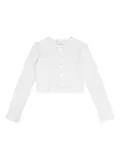 LESET pointelle button cardigan - White