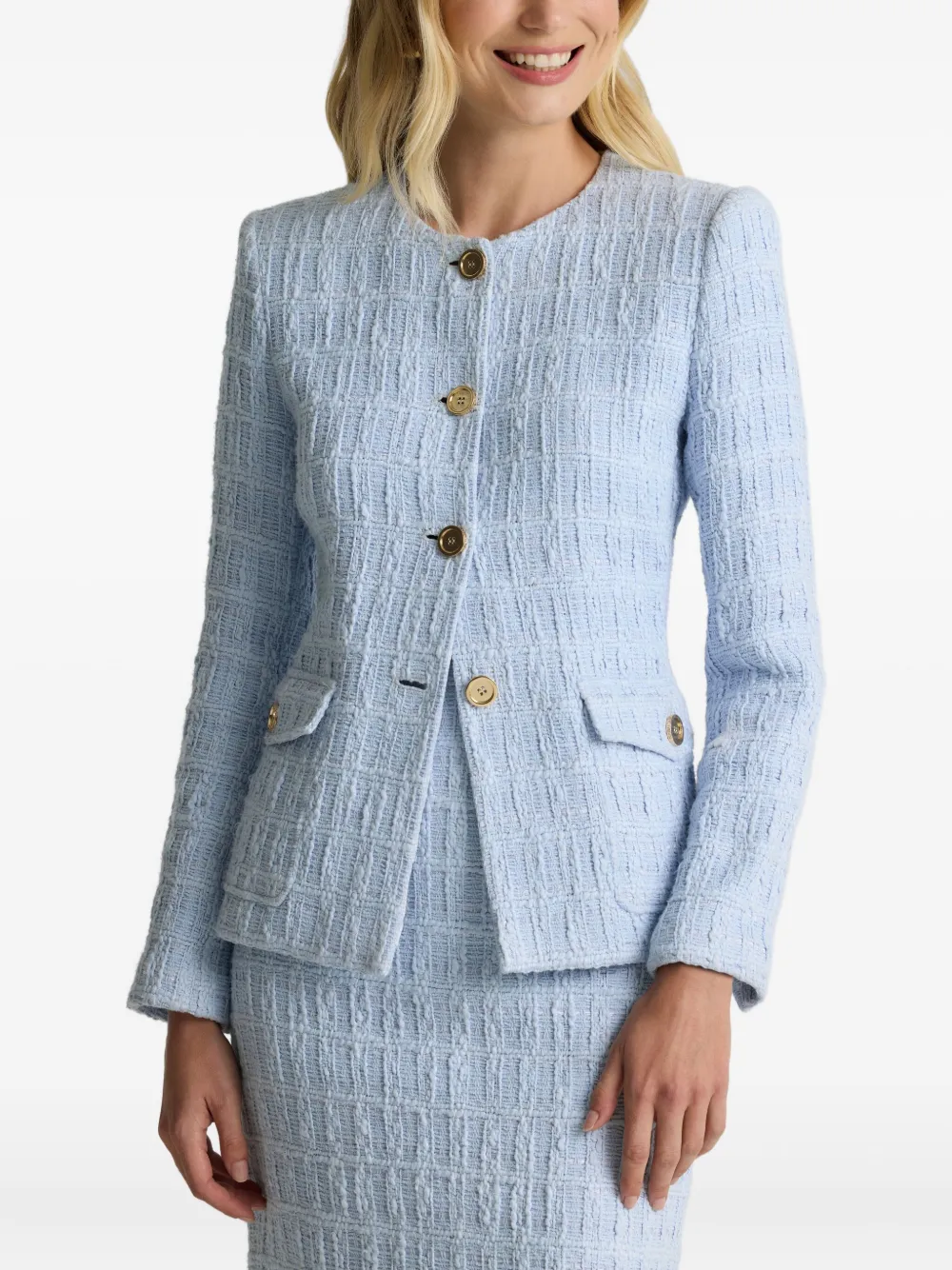 St. John Getextureerd katoenen jack Blauw